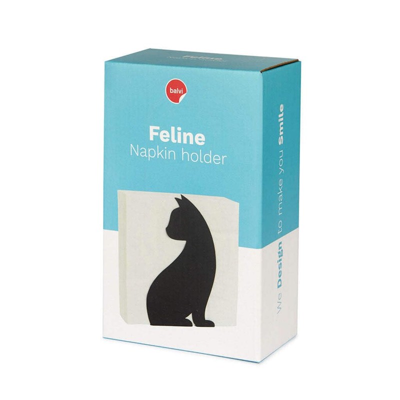 balvi Napkin Holder Feline Colour Black Suitable for Various Sizes