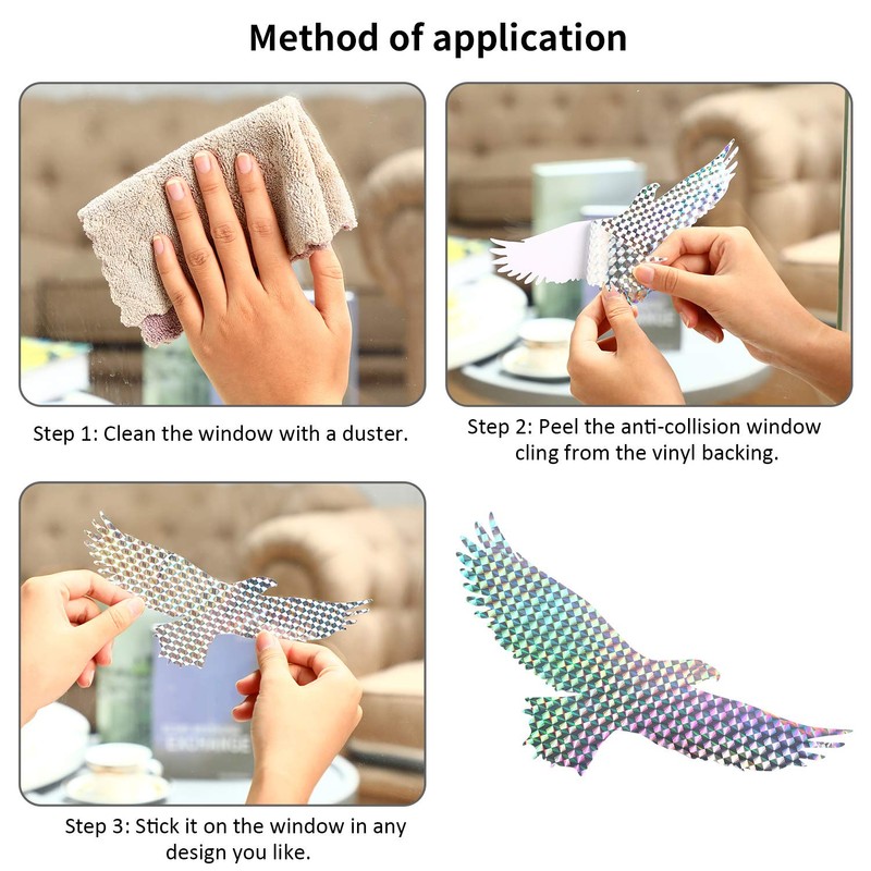 Anti-Collision Alert Stickers Alert Bird Window Clings Prevent People and