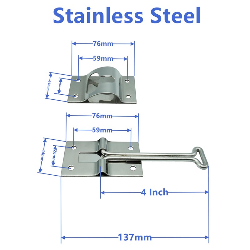 Dsnaduo Polished Stainless Steel 4 Inches T Style Entry Door