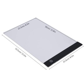 Tablero de luz de dibujo, Tablero de copia A4 ultrafino, Luz ajustable A4 USB LED Caja de luz Tablero de copia Tablero de plantilla de luz Tablero de luz A4 Trazado(Brillo ajustable sin escalones)