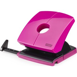 Novus Locher B 230 Desktop Hole Punch, Metal/Plastic, 3 mm x 30 Sheets, Happy Pink