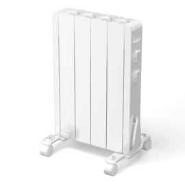 Electric Wall Heater for Indoor Use 700W Adjusting Thermostat Convection Space Heater Freestanding with Wheels Plug-in Electric Panel Heater Easy Control Knob Switch, Safety Features