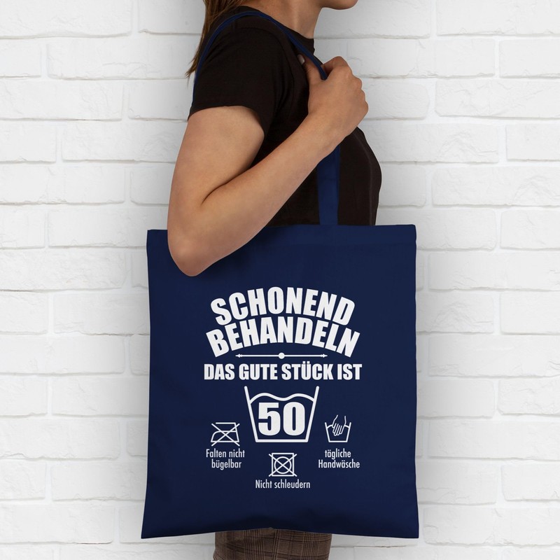 Shirtracer - Cotton Bag - 50th Birthday - Treat gently