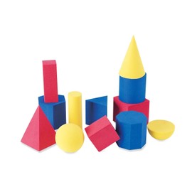 Learning Resources Hands-On Soft Geosolids, Soft Foam 3D Shapes, Set of 12, Ages 5+ (LER6120)