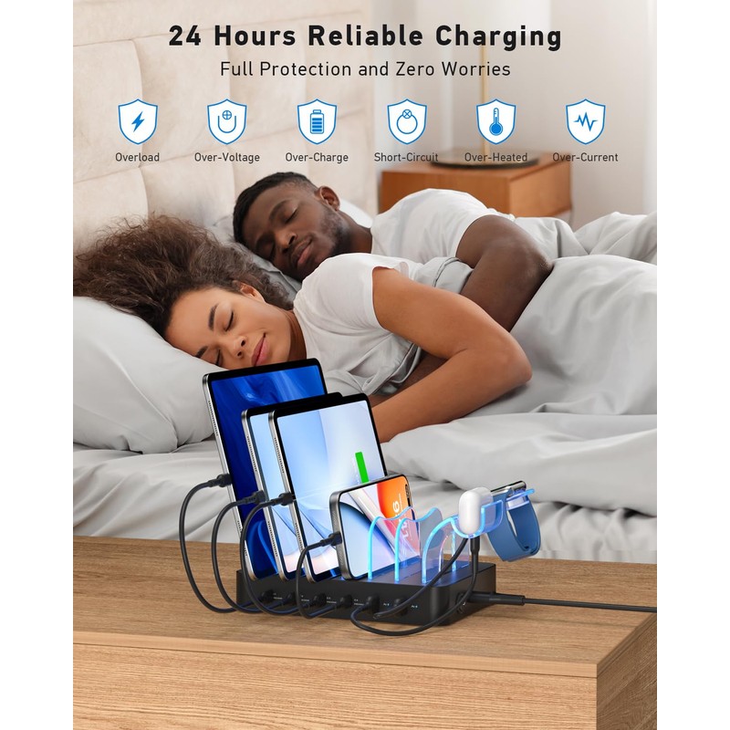SooPii 90W 6 Port USB C Charging Station for Multiple