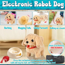 STAY GENT 17Pcs Interactive Dog Toys Vet Set with Pet Carrier & Stethoscope, Plush Walking Barking Dog Toy on Lead, Electronic Pets Doctor Pretend Play Toys for 3 4 5 6 7 Years Old Boys Girls