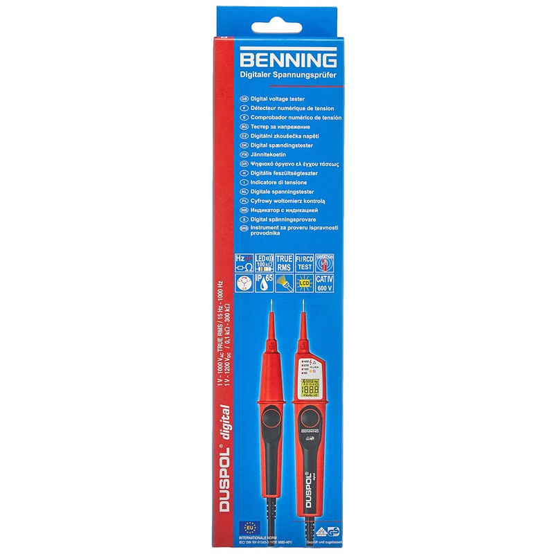 Benning Duspol Digital Voltage and Continuity Tester with Benning Pouch