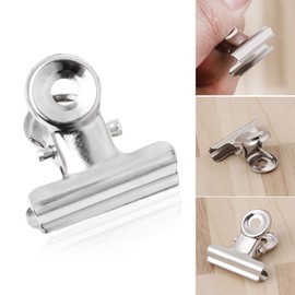 Tebatu 10Pcs Metal Stainless Steel Bulldog Grip Clip Food Sealer Bag Clamp Paper Document Ticket Binder