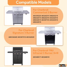 BQMAX 17" Cooking Grate & Grill Emitter Replacement Parts for Charbroil TRU Infrared 3 Burner Grill 463355220 463342420 463342620 463242515 463242516 463243016 for Charbroil Grill Replacement Parts