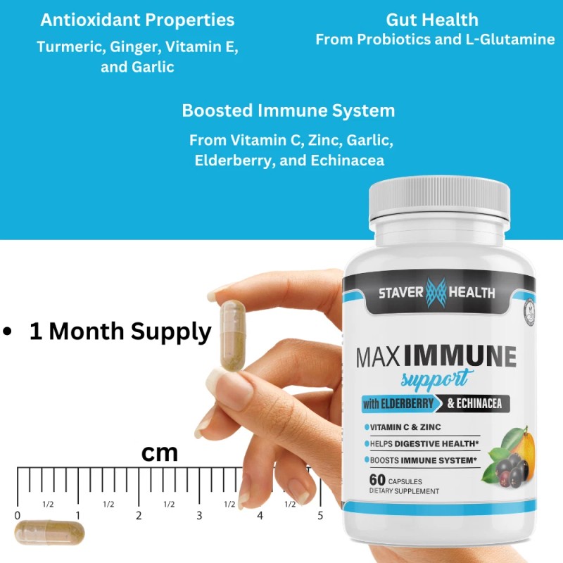 Staver Health MAX IMMUNE SUPPORT SUPPLEMENT - Immunity Supplement, Immune