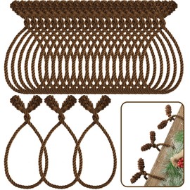 Christmas Garland Ties Christmas Decorative Twist Ties Reusable and Flexible Twist Ties for Garland, Banisters and Home Decoration(Brown,24 Pieces)