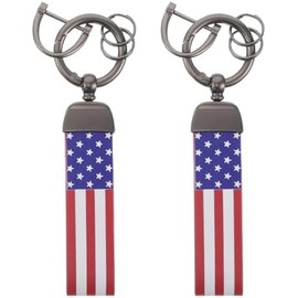 Unomor Llavero Diseño DIY Simple Bandera Americana de Aleación de Zinc Mayoreo 2 Piezas Multifuncionales para Mochilas y Bolsos, Adecuado para Celebraciones del Día Independencia