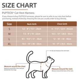 PUPTECK Soft Mesh Cat Vest Harness and Leash Set Puppy Padded Pet Harnesses Escape Proof for Cats Small Dogs Rabbits Bunny, Plaid Pink, L