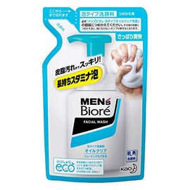 Kao Men's Biore Foam Type Oil Clear Face Wash, 4.6 oz (130 g), Set of 5