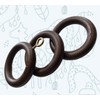 28mm x 45mm Walnut Curtain Rings Effect Drapery Pole Rod