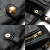 IJUN Full Grain Leather Handmade Bifold Long Wallet for Men