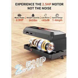 Hillhub Walking Mat Treadmill, Adjustable Incline, 2.5HP Quiet Motor and Multi-Functional Display, Remote/APP Control - Shock-Absorbing Surface for Knee Care - Foldable for at-Home Fitness (Red)