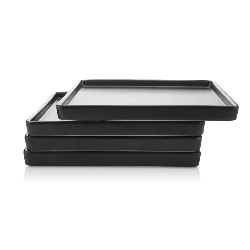 Stone lain Grace Stoneware Appetizer Plate Set, Includes 4 Plates,