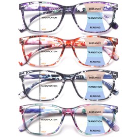 CLASAGA Progressive Multifocus Reading Glasses for Women, Pattern Print Blue Light Block Stylish Ladies Computer Readers (pattern design-2, 2.25, x)