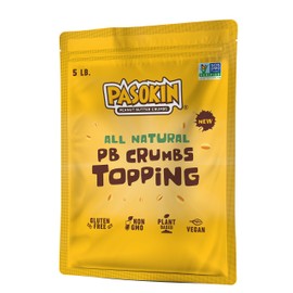 PASOKIN | Peanut Butter Crumbs | Gluten-Free, Vegan, All Natural Peanut Butter Topping, Made in USA, Super Value Pack, 5 LB