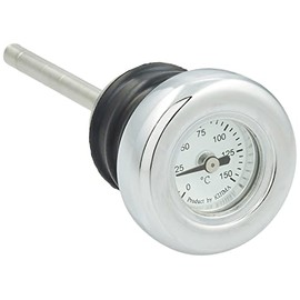 Kijima HD-04180 Motorcycle Parts Dip Stick Oil Thermometer Softail ('84-'99)/XL ('93-'03) Chrome Bezel