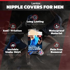 Nipple Covers for Men Anti-Chafing Men Nipple Cover - Nipple shield Running Gear - Anti Chafe Marathon Essentials - Disposable Nipple Covers No Show - Adhesive Nipple tape 80Pcs /40Pairs