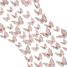 Naler 48 Mariposas Decorativas Pegatina Pared 3D Calcomanía Decoración Adorno Interior Hogar para Niños