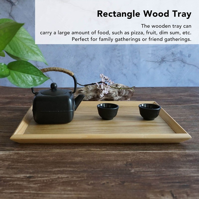 Rectangle Wood Tray Multifunctional Serving Tray for Fruit Food Pizza