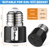 2 Pack Light Socket to Plug Adapter, Flame Retardant Light