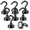 L0famy 8PCS Magnetic Hooks 35lbs Pull, 20mm Neodymium Strong Magnets,