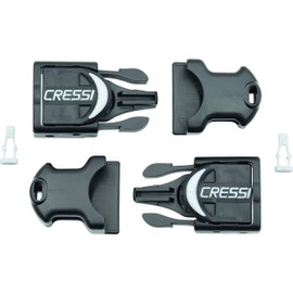 Cressi Buckles for fins, Black, Rondine/Reaction/Frog Plus