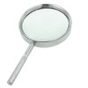 Sourcingmap Metal Frame Silver Tone Nonslip Grip 4X Magnifying Glass