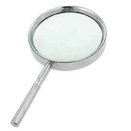 Sourcingmap Metal Frame Silver Tone Nonslip Grip 4X Magnifying Glass