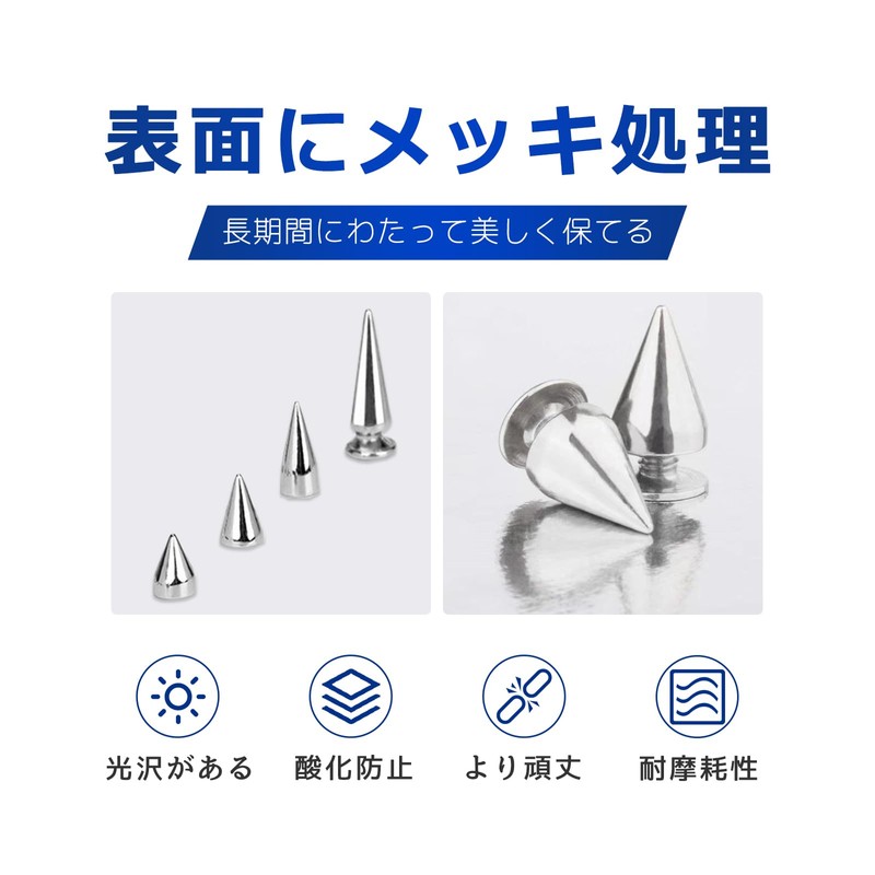 Mesanda 100/50 Pcs Studs Parts Tacks Cone Spikes Rivets Conical
