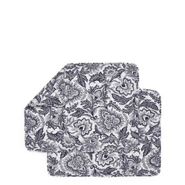 Vera Bradley Cotton Reversible Placemats Set of 2, Java Navy & White - Recycled Cotton, One Size