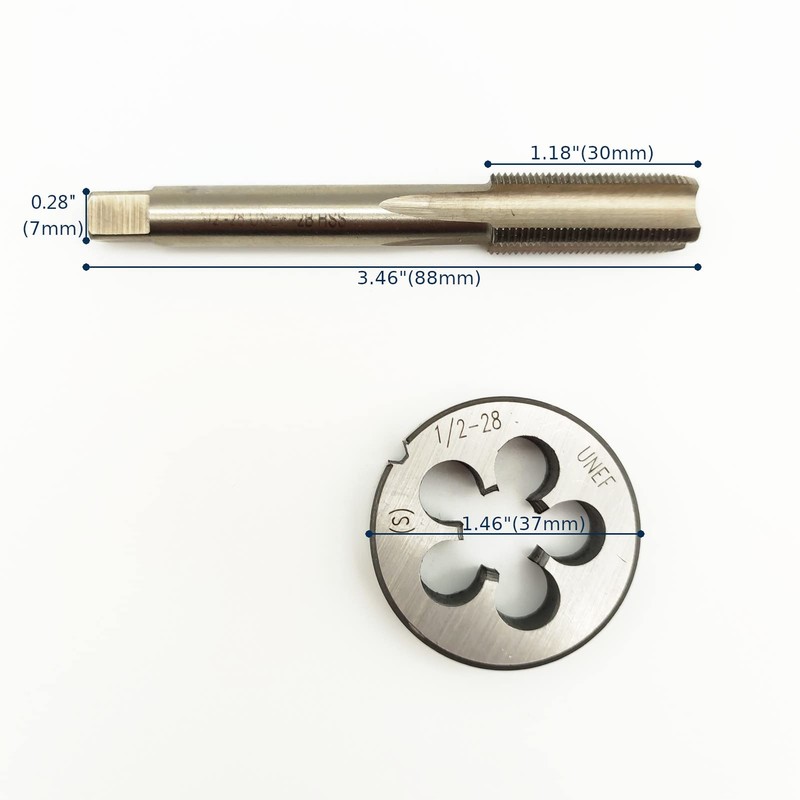 AtticZone 1/2"-28 UNEF Tap and Die, 1/2 x 28 UNEF