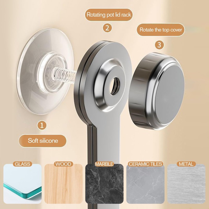 sea incrsion 2pcs Adjustable Pot Lid Holder with Suction Cup,