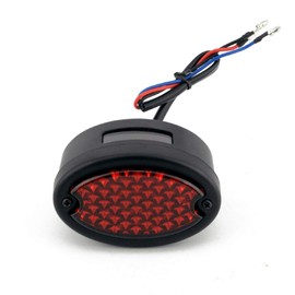 Mini LED Oval-Shaped Tail Light Cat Eye Rear Brake Light Stop Light For Motorcycle Bike bicycle Customs (Black)