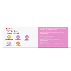 GNC Women's 30+ Vitapak Program | Daily Multivitamins and Minerals | Supports Healthy Bones, Skin, and Stress Relief | 30 Servings