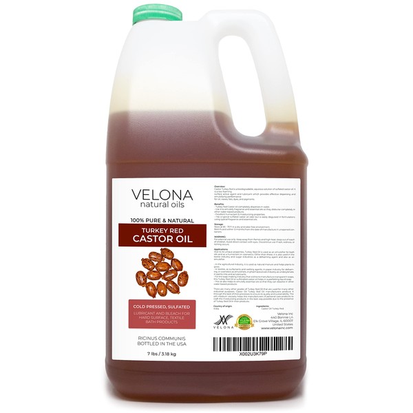 velona Castor Oil Turkey Red 112 oz | 100% Pure and Natural Carrier Oil | Cold Pressed | Hair, Body and Skin Care | Use Today - Enjoy Results