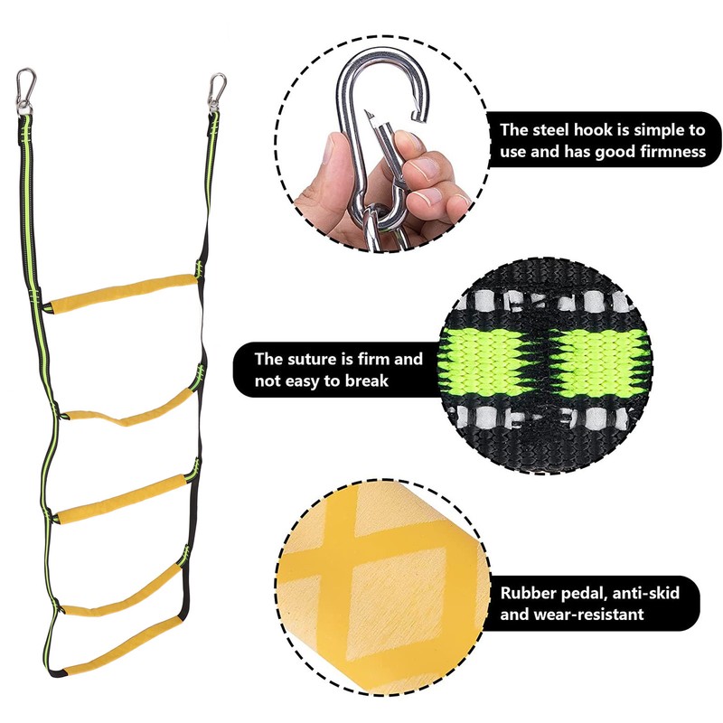 Boat Rope Ladder Portable 5 Step Folding Marine Rope Ladder