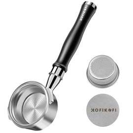 58mm Bottomless Portafilter For Gaggia, 2 Ears Flat Naked Portafilter Fits Gaggia Espresso Coffee Machines with Anodized Aluminum Handle, Stainless Steel Head,18g Filter Basket, Puck Screen Included