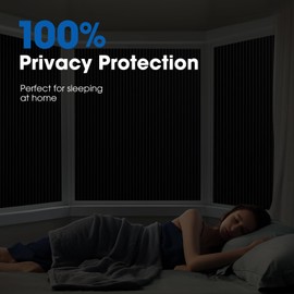 Coavas 100% Blackout Window Film Blackout Window Cover Home Window Tint Film Sun Blocking Heat Control Window Blackout Film Removable No Glue, 45.5 x 157.5 inches