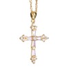 RIZILIA Crucifix Cross Pendant with 45cm(18") Chain & Trapezoid Cut