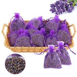 Zanfqvo Lavender Scented Bags for Wardrobe – 20 x Real Dried Lavender Bags – Fighting Clothes Moths – Moth Protection for Cupboard, Car and Room