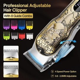 INTRO WILD Professional Hair Clippers for Men Clippers and Trimmers Set, Cordless Hair Clippers, Haircutting Machine with Led Display for Barber Mens Grooming Kit