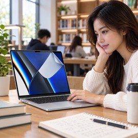 Anti-Blue Light MacBook Screen Protector – Matte Anti-Glare PET/TPU Film for 13.3–17.6 Inch MacBook Displays