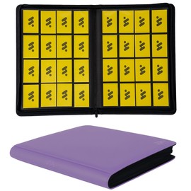 MORABTO Card Binder 16 Pocket,Trading Card Binder Holds up to 1408 Cards with 44 Sleeves,Zipper Card Holder Album Compatible with TCG Card/Game Cards/Sports Card (16 Pocket Lavender Purple)