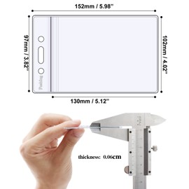Fushing Pack of 50 Clear Plastic Vertical Badge Holders, Name Tag Holders, Card Holders (XL)