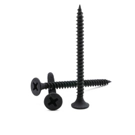 Hippo Hardware (3.5mm X 45mm) Drywall Plasterboard Screws Black Bugle Head Fine Thread for Drylining Wood/Studding (Pack of 200)